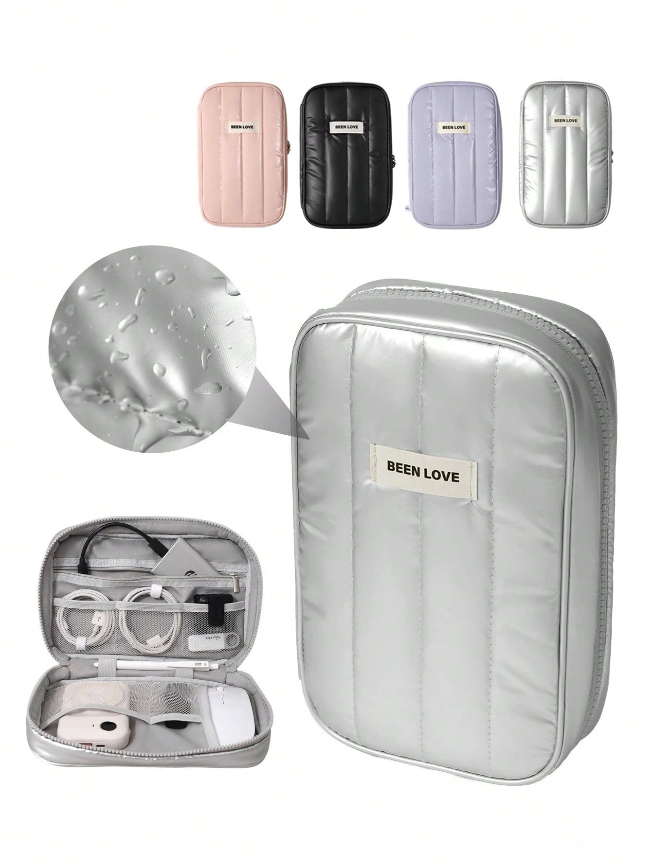 1pc Multi-Functiona Electronics Organizer, Waterproof Cable Organizer, Carrying Pouch Bag For Travel Essentials, For Cable, Charging Cord, External Hard Drive, Portable Power Bank Storage Case Cable B