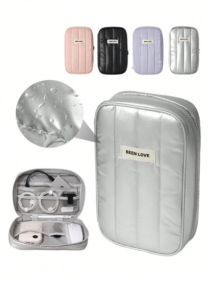 1pc Multi-Functiona Electronics Organizer, Waterproof Cable Organizer, Carrying Pouch Bag For Travel Essentials, For Cable, Charging Cord, External Hard Drive, Portable Power Bank Storage Case Cable B