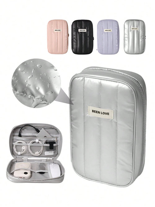 1pc Multi-Functiona Electronics Organizer, Waterproof Cable Organizer, Carrying Pouch Bag For Travel Essentials, For Cable, Charging Cord, External Hard Drive, Portable Power Bank Storage Case Cable B