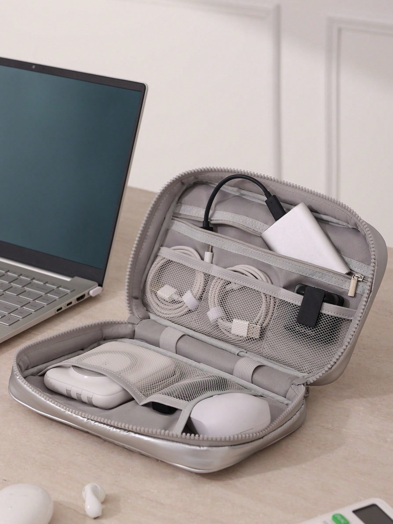 1pc Multi-Functiona Electronics Organizer, Waterproof Cable Organizer, Carrying Pouch Bag For Travel Essentials, For Cable, Charging Cord, External Hard Drive, Portable Power Bank Storage Case Cable B