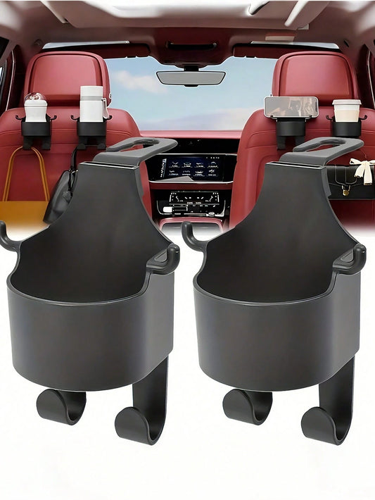 1pc Multifunctional Car Seat Back Hooks, 2 In 1 Car Hook With Cup Holder, Car Interior Accessories