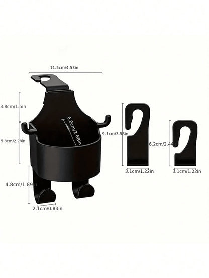 1pc Multifunctional Car Seat Back Hooks, 2 In 1 Car Hook With Cup Holder, Car Interior Accessories