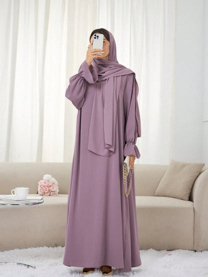 1pc Nida Fabric Scarf Abaya Khimar, Suitable For Women's Daily Wear And Prayer, Applicable For All Seasons