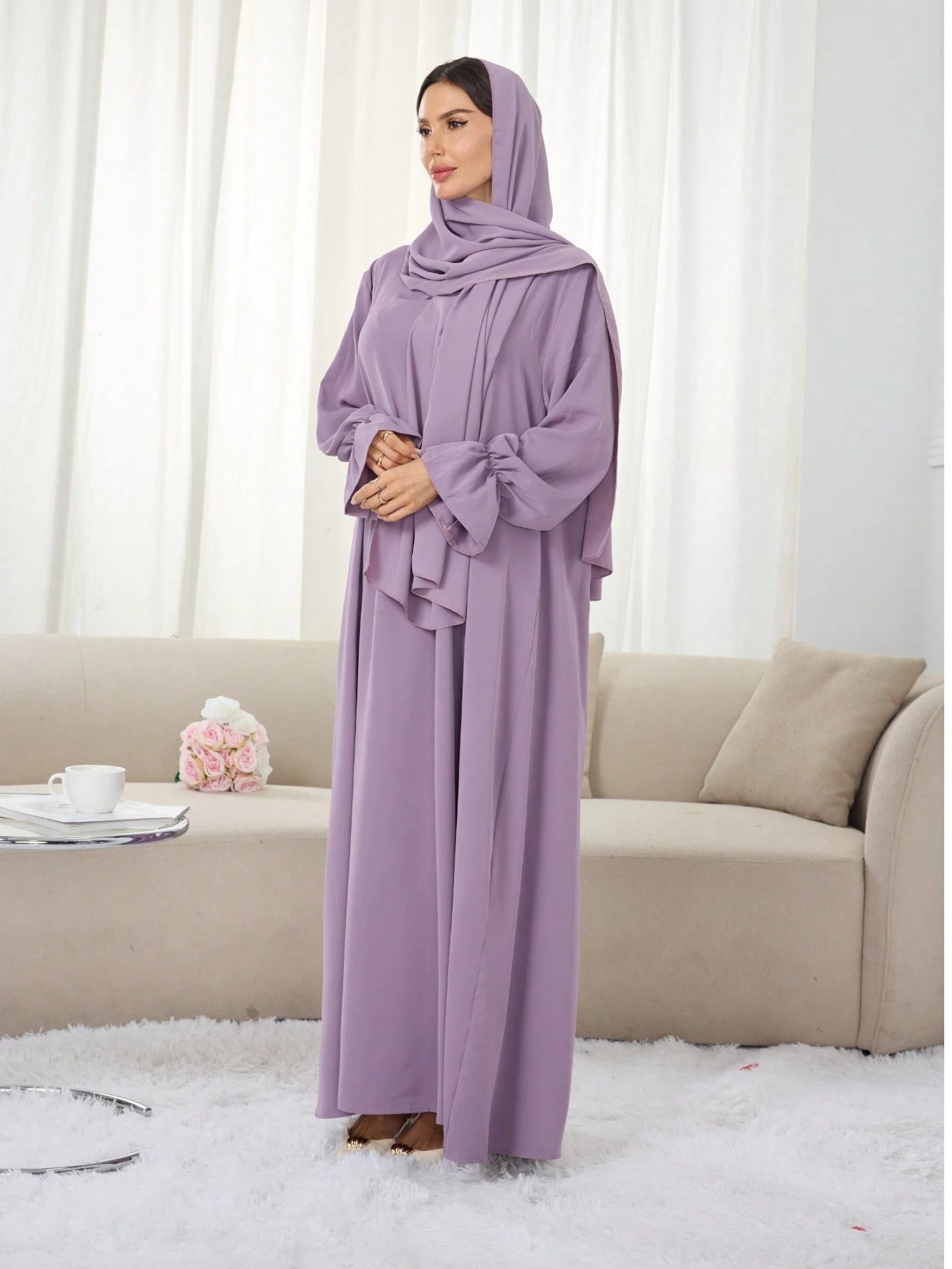 1pc Nida Fabric Scarf Abaya Khimar, Suitable For Women's Daily Wear And Prayer, Applicable For All Seasons