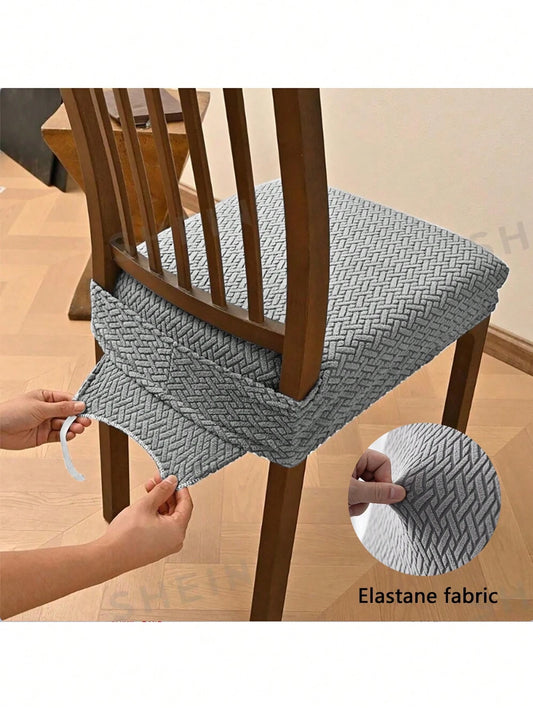 1pc Non-Slip Dining Chair Cover, Soft Plaid Pattern, Elastic Chair Cover, Suitable For Office And Home Chairs, Beautiful High Elastic Soft, Can Replace Old Surface, Protects Chair, Aesthetic Home