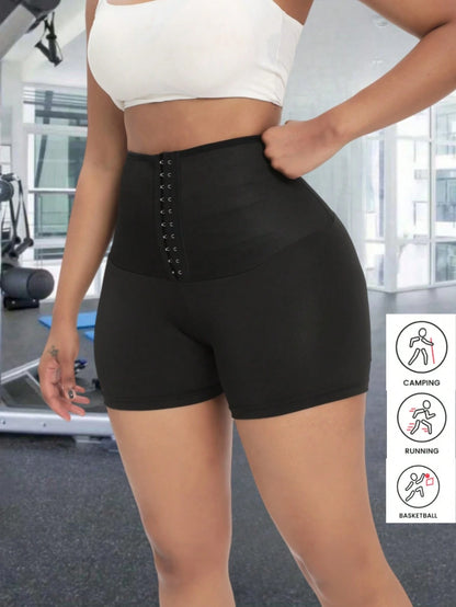 1pc,Outdoor Sports Sweatshirt 3-Minute Shapewear, Suitable For Running, Yoga, Fitness And Other Sports, Cross-Border Hot Selling Women's Breasted Sweatshirt 3-Minute Pants With Semi Coated PU Sweatshi