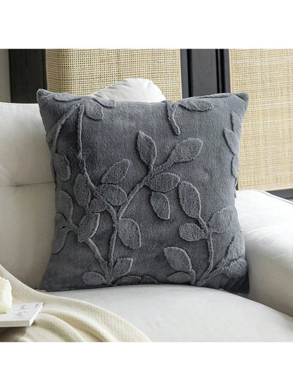 1pc Plush Embossed Pillowcase (Pillow Core Not Included) Simple Style Square Pillow Cover Suitable For All Seasons In Living Room And Bedroom