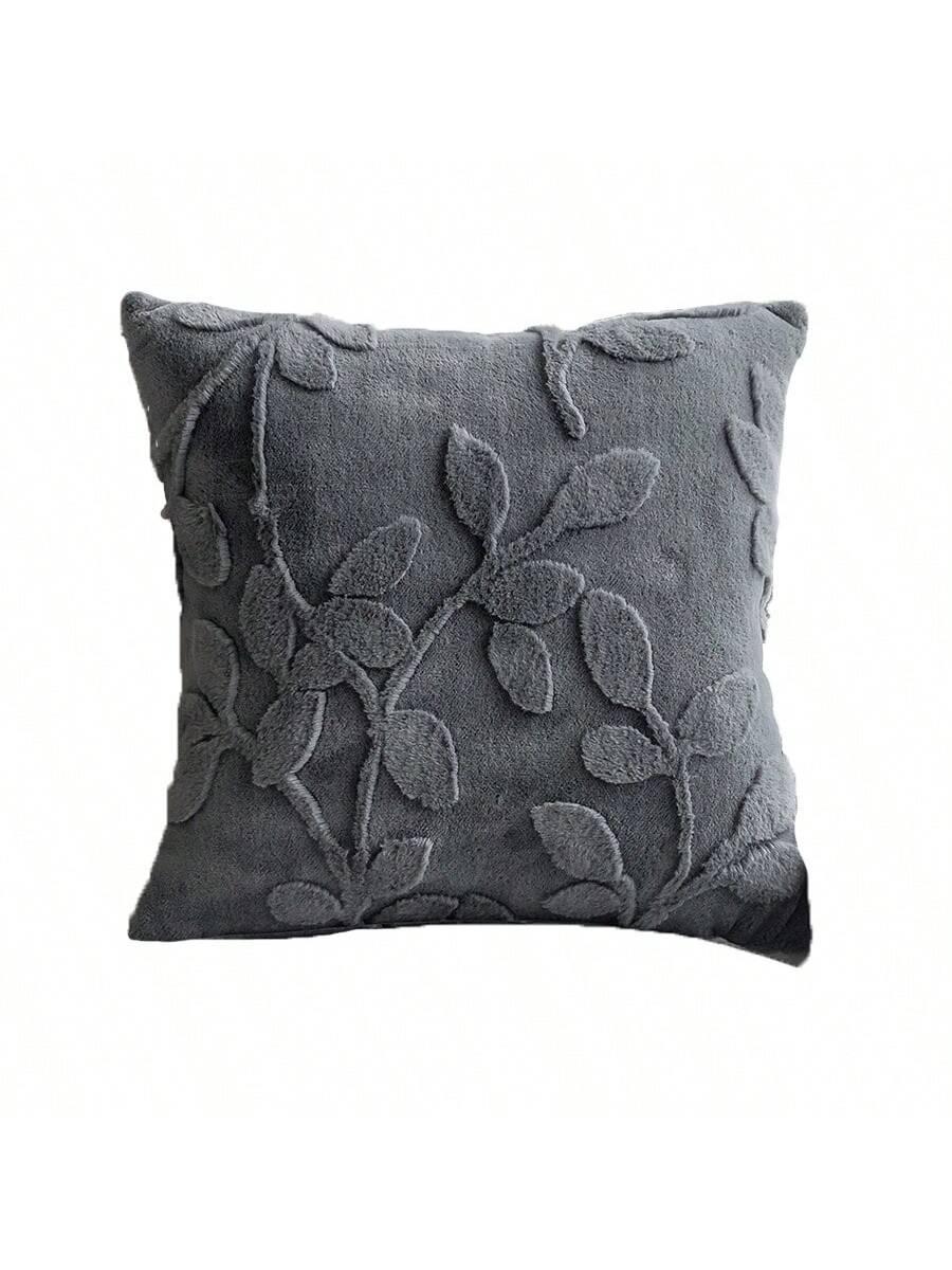 1pc Plush Embossed Pillowcase (Pillow Core Not Included) Simple Style Square Pillow Cover Suitable For All Seasons In Living Room And Bedroom