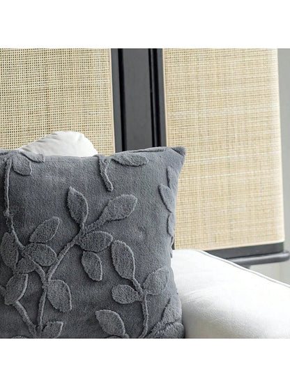 1pc Plush Embossed Pillowcase (Pillow Core Not Included) Simple Style Square Pillow Cover Suitable For All Seasons In Living Room And Bedroom