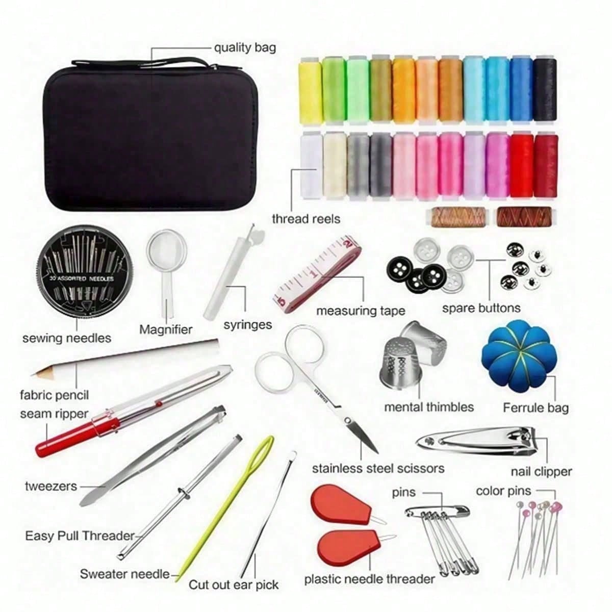 1pc Portable Sewing Kit Household Sewing Tools 10pcs/Set Thread Box Patching Needle Threader Hand Stitching Supplies Valentine DAY, Valentines Wedding, Birthday