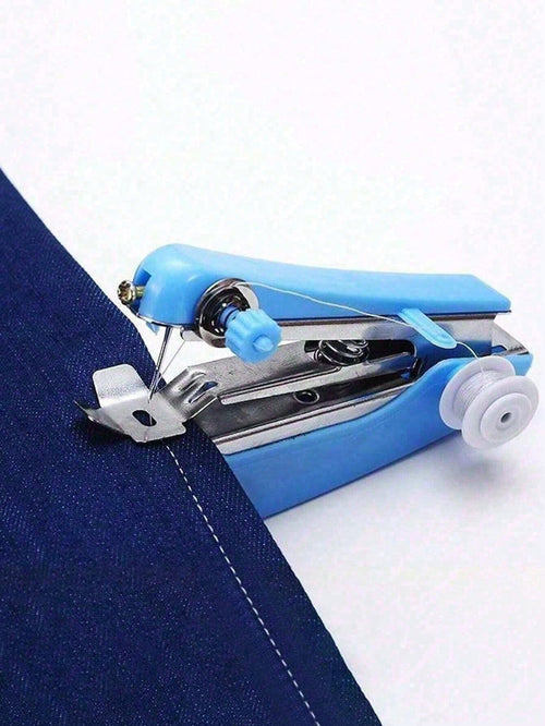 1pc Random Color Mini Handheld Sewing Machine, Portable Manual Sewing Tool For Quick Repair Of Clothes, Curtains, Socks And Home Use