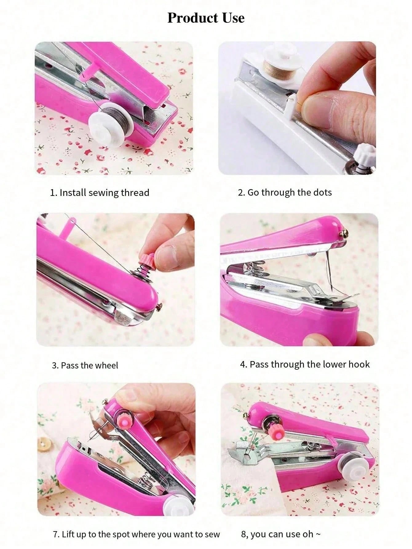 1pc Random Color Mini Handheld Sewing Machine, Portable Manual Sewing Tool For Quick Repair Of Clothes, Curtains, Socks And Home Use