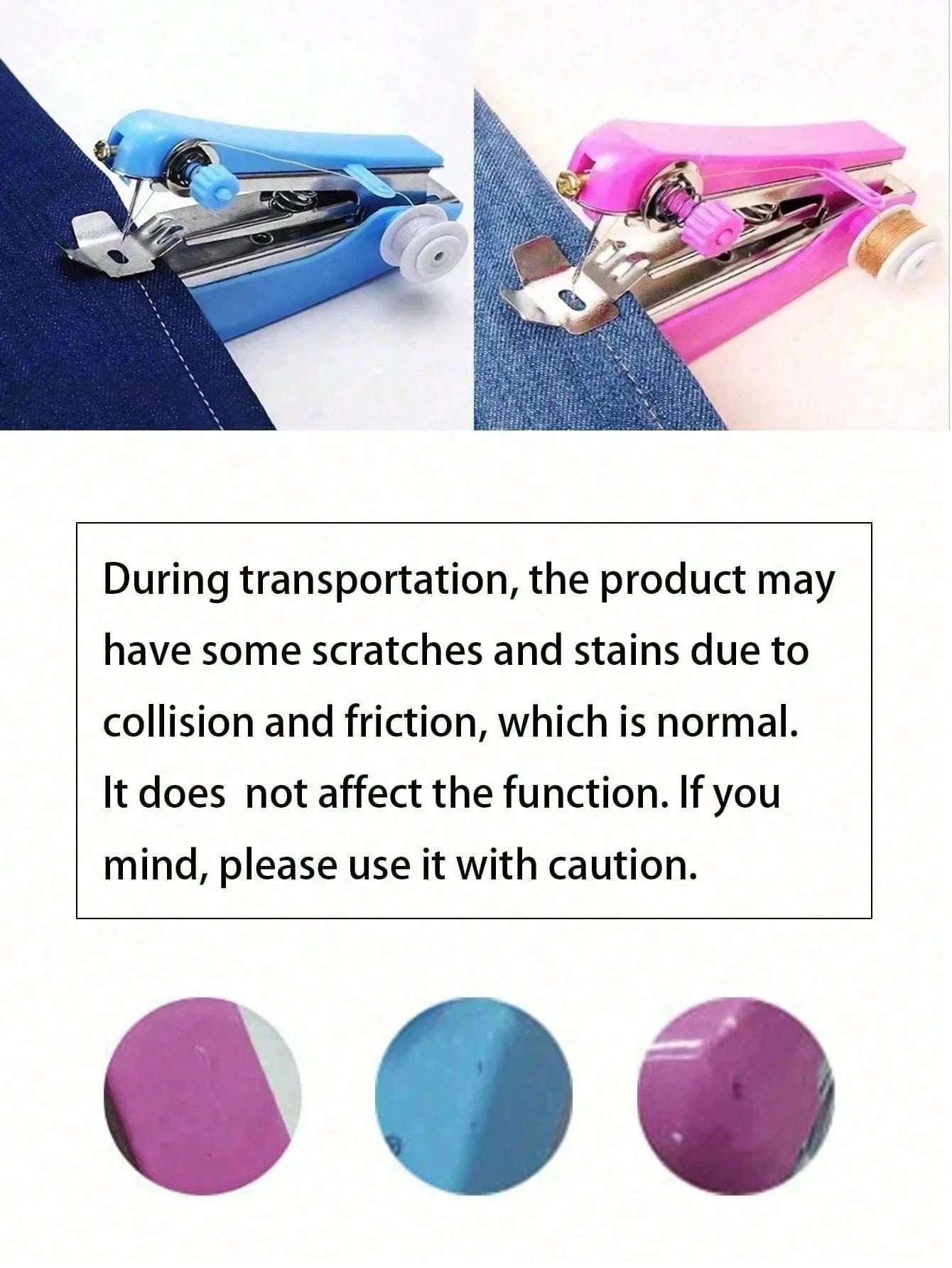 1pc Random Color Mini Handheld Sewing Machine, Portable Manual Sewing Tool For Quick Repair Of Clothes, Curtains, Socks And Home Use