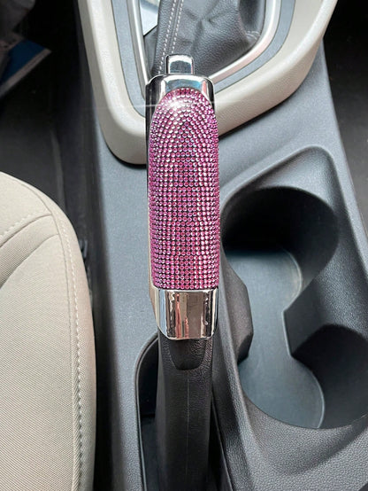 1pc Rhinestone Decor Car Handbrake Cover