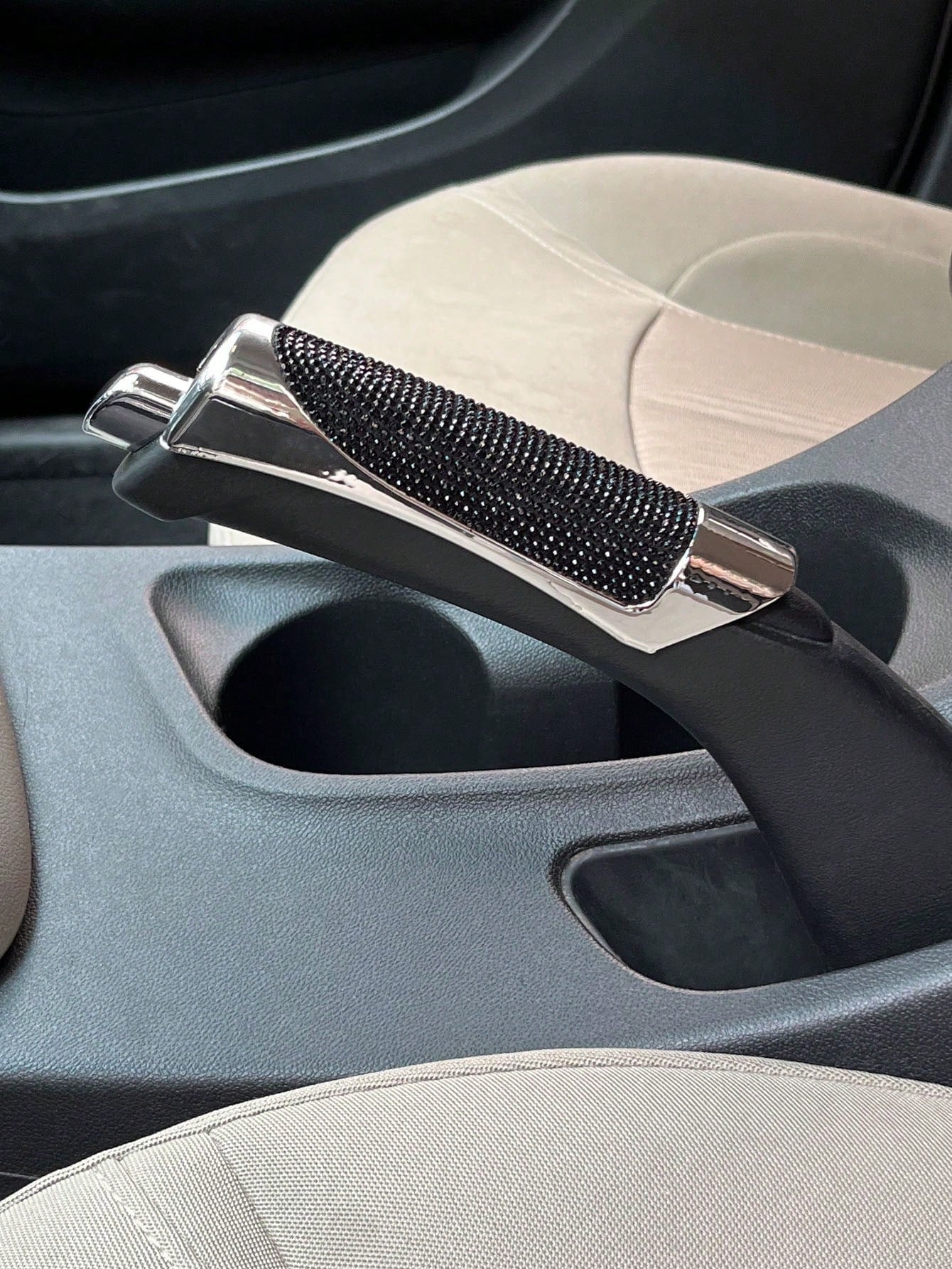1pc Rhinestone Decor Car Handbrake Cover