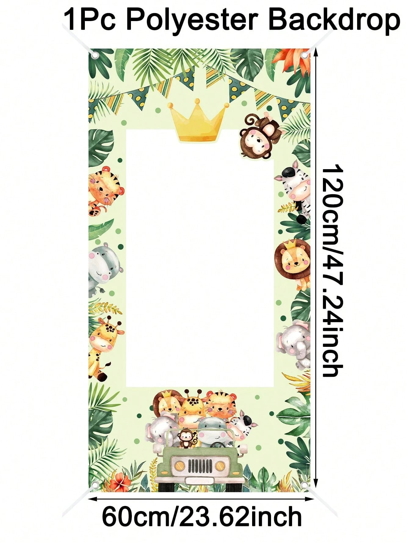 1pc Safari Animal Photo Booth Frame 120x60cm Photo Frame Backdrop Boys Jungle Animals Birthday Party Supplies Baby Shower Party Photo Background Decor