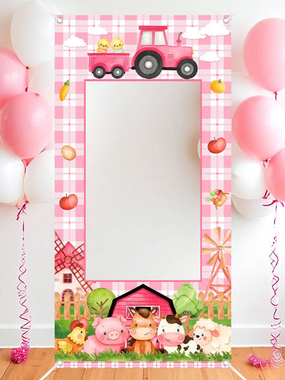 1pc Safari Animal Photo Booth Frame 120x60cm Photo Frame Backdrop Boys Jungle Animals Birthday Party Supplies Baby Shower Party Photo Background Decor