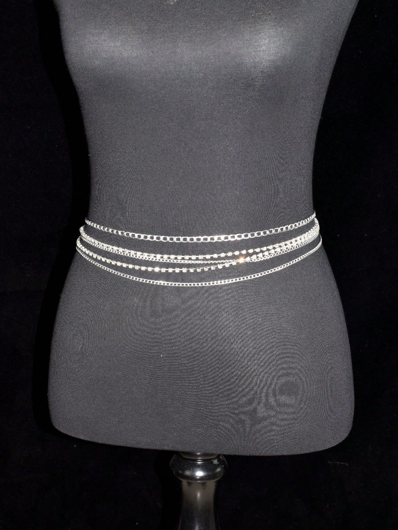 1pc Silver Rhinestone Waist Belt, Perfect For Daily Wear Sexy Halloween Summer, School Fall, Autumn, Halloween