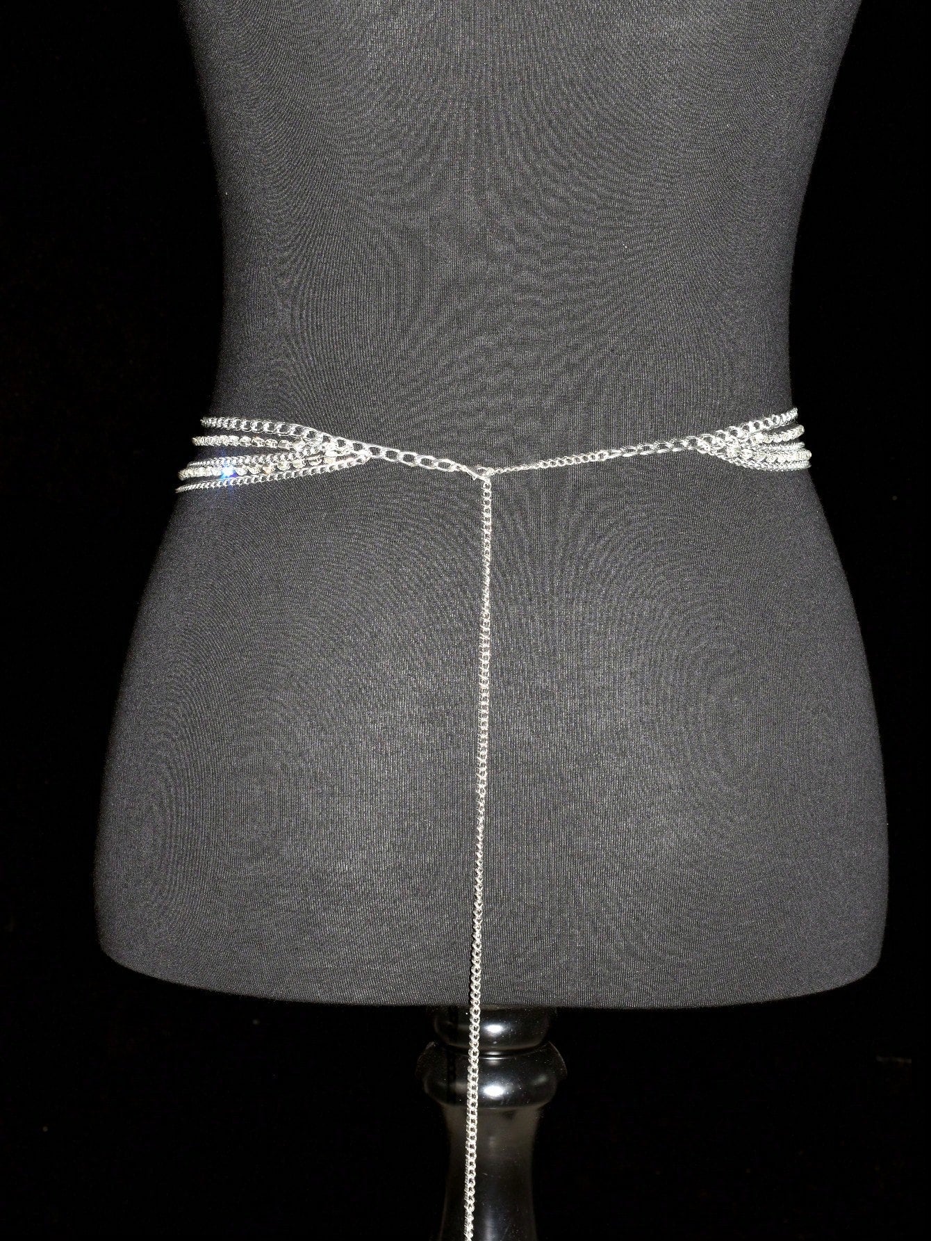 1pc Silver Rhinestone Waist Belt, Perfect For Daily Wear Sexy Halloween Summer, School Fall, Autumn, Halloween