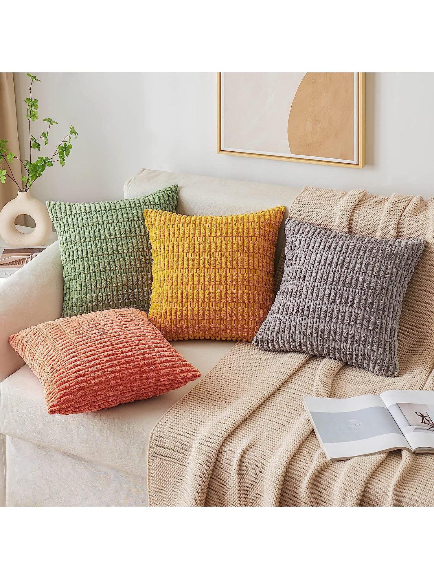 1pc Simple Velvet Pillowcase