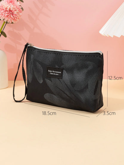1pc Soft Fabric Portable Makeup Bag, Cosmetic Brush & Lipstick Storage Organizer,Pouch,Makeup Pouch,Travel Essential