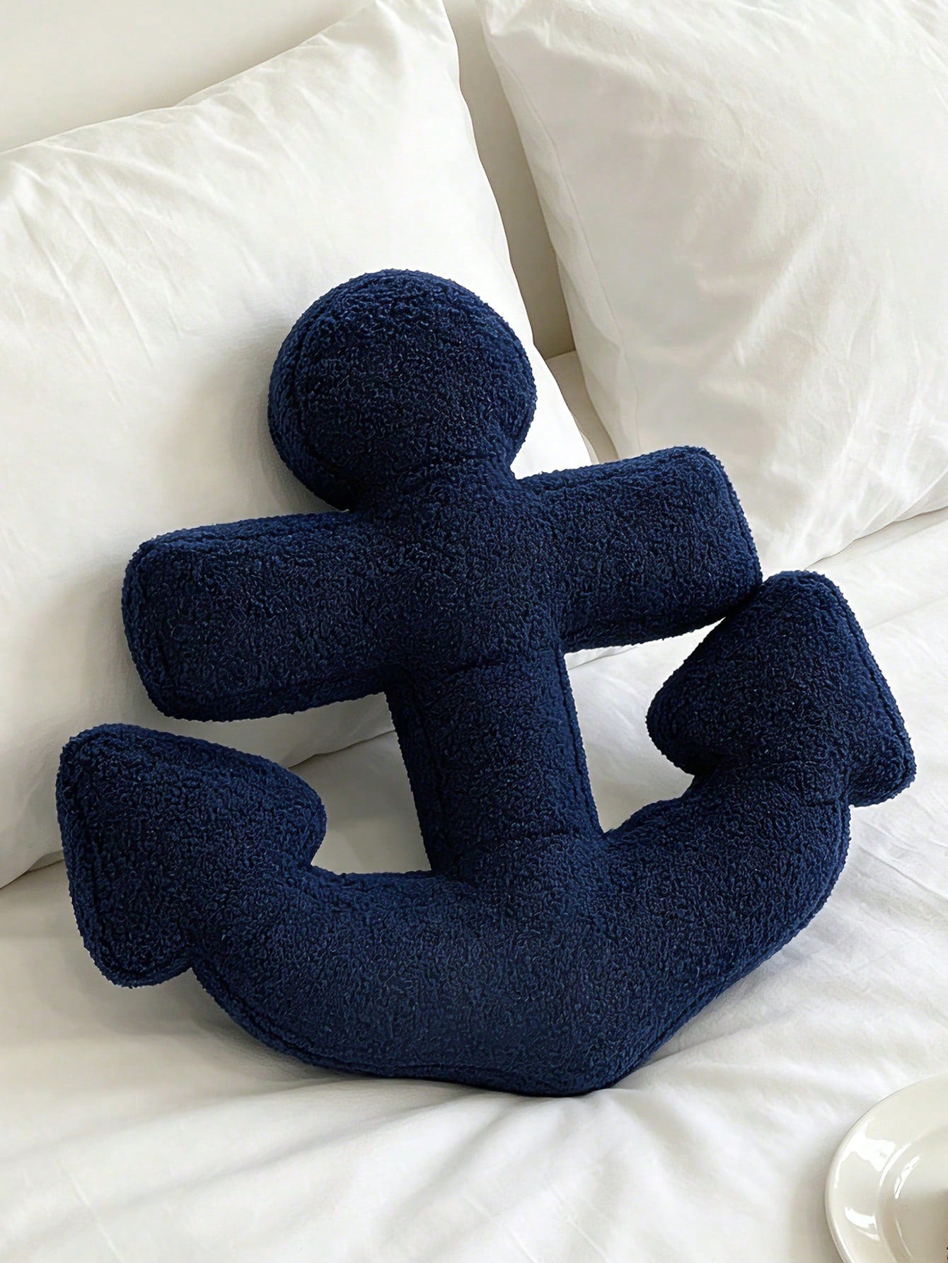 1pc Soft Sherpa Anchor Decorative Throw Pillow, Suitable For Sofa, Bed, Beach Wedding Decor, Valentine's Day, Wedding Favors, Autumn Harvest Romantic Decor, Summer Sofa Decor