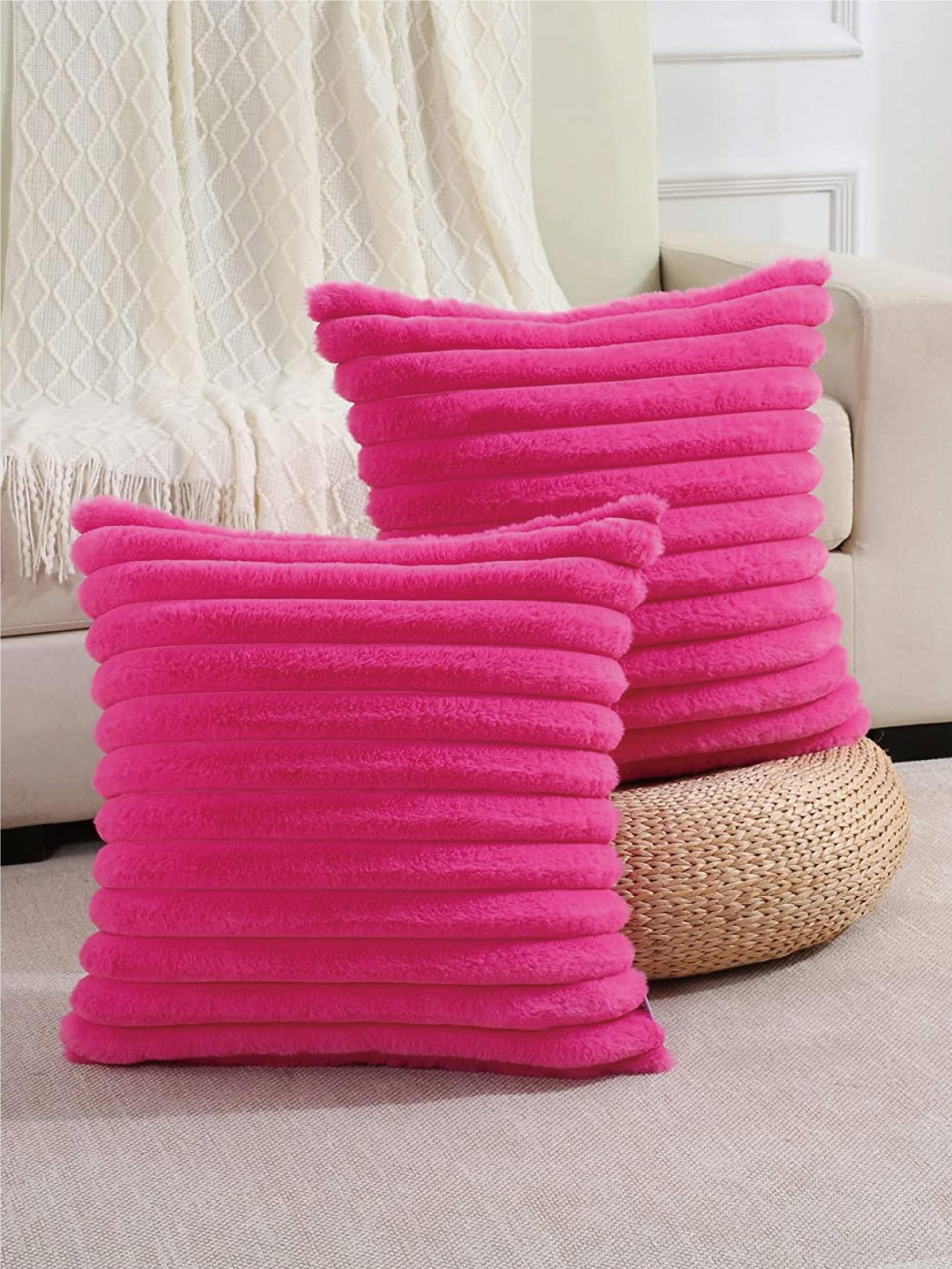 1pc Solid Color Velvet Pillow Cover (Pillow Insert Not Included), Modern Flannel Decorative Throw Pillow Case, Home Decor