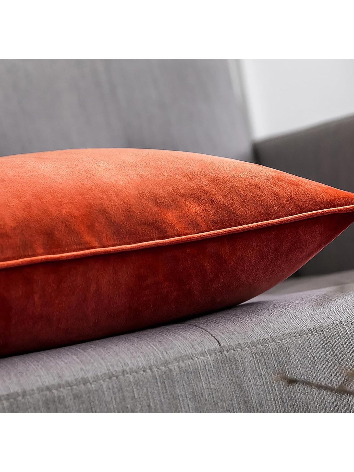 1pc Velvet Edged Solid Square Cushion Case For Sofa Bedroom Car 18x 18 Inch, Thanksgiving Or Halloween Throw Pillow Case Cover, Decorative Fall Harvest Pillow Cover