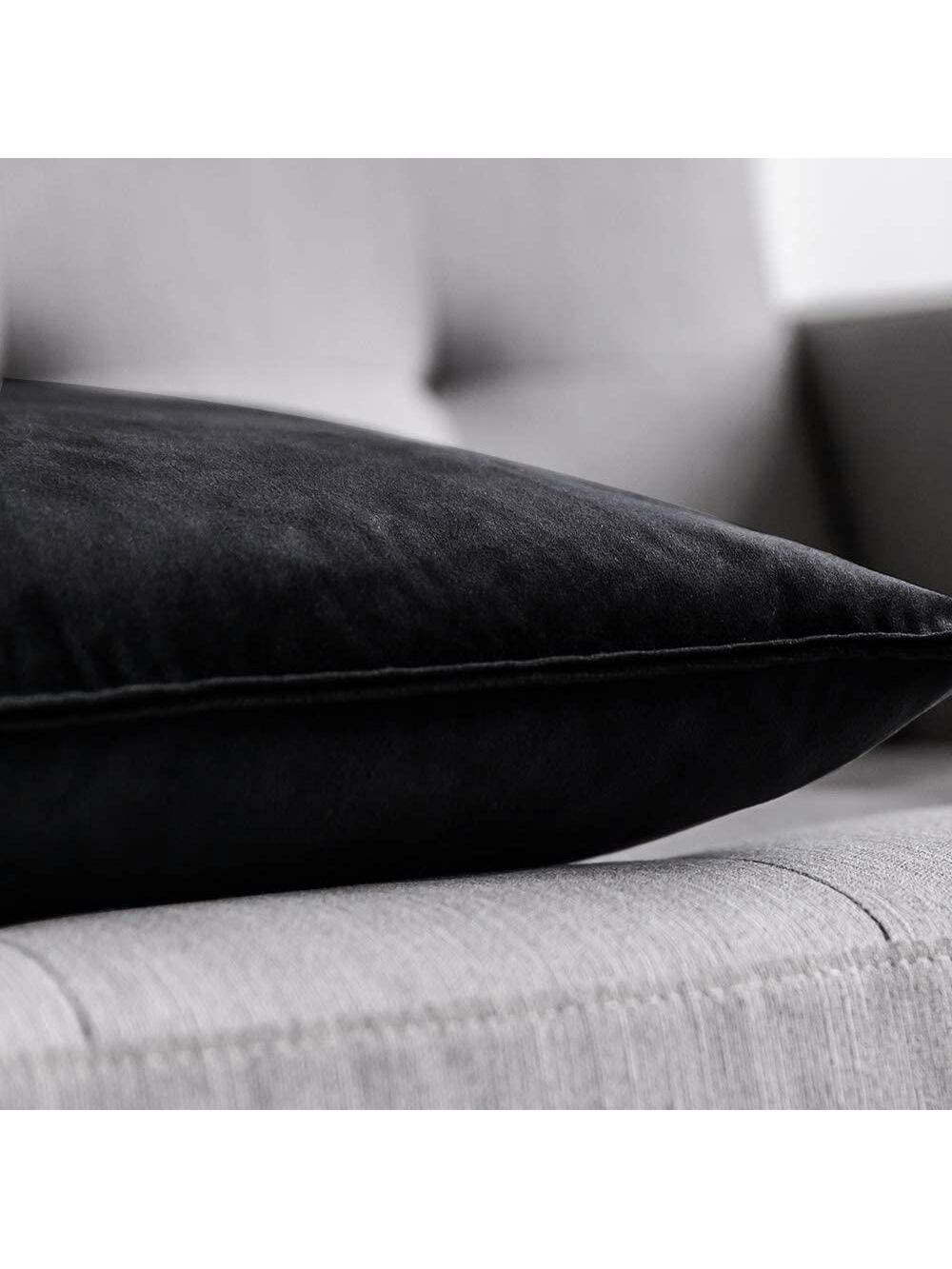 1pc Velvet Edged Solid Square Cushion Case For Sofa Bedroom Car 18x 18 Inch, Thanksgiving Or Halloween Throw Pillow Case Cover, Decorative Fall Harvest Pillow Cover
