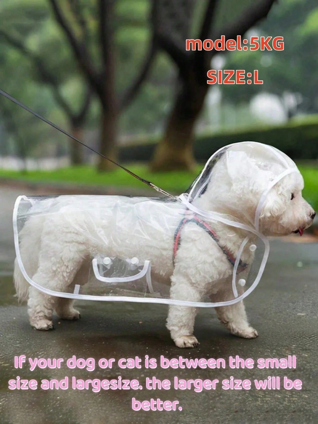 1pc Waterproof Transparent PU Pet Raincoat, Suitable For Rainy Days, Dog Puppy Rain Jacket With Soft Hood, Ideal Gift, Essential For Spring, Summer, Autumn And Winter