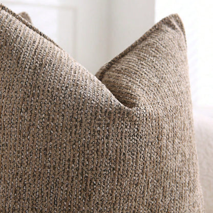 1pc (Without Pillow Core) All-Season Sofa Cushion, Natural Retro Farmhouse Pillow, Textured Minimalist Sofa Lumbar Pillow, Earth-Tone Soft Decor Throw Pillow, Homey Atmosphere Sofa Pad, Chenille Jacqu