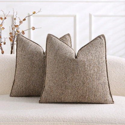 1pc (Without Pillow Core) All-Season Sofa Cushion, Natural Retro Farmhouse Pillow, Textured Minimalist Sofa Lumbar Pillow, Earth-Tone Soft Decor Throw Pillow, Homey Atmosphere Sofa Pad, Chenille Jacqu