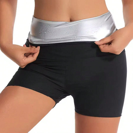 1pc Women High Waist Sports Shorts, Solid Color Knitted Fabric, High Elasticity, Suitable For Women Sports, Fitness, Running, Yoga, Sauna, Gym Shorts, Women Sportswear Spring