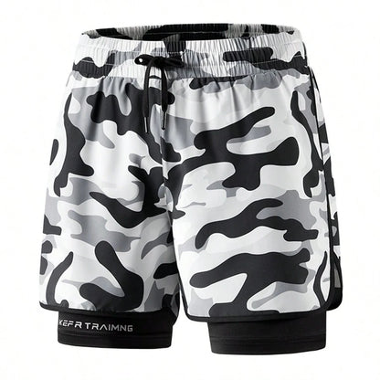 1pc Women's Camouflage Sports Shorts, 2 In 1 Design, Suitable For Summer Fitness & Casual Wear