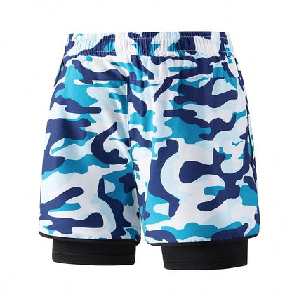 1pc Women's Camouflage Sports Shorts, 2 In 1 Design, Suitable For Summer Fitness & Casual Wear