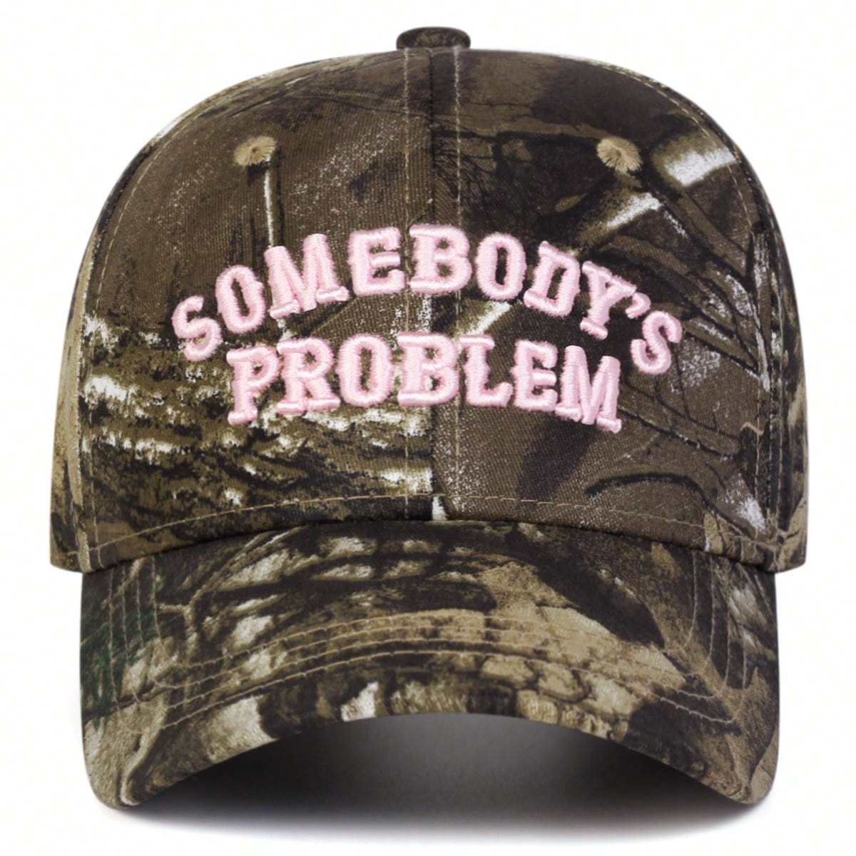 1pc Women's SOMEBODY'S PROBLEM Trucker Hat, Personalized Letter Embroidery Baseball Cap, Street Fashion 5-Panel Hat, Outdoor Sun Protection Casual Cap For Spring/Autumn Travel, Beach Vacation