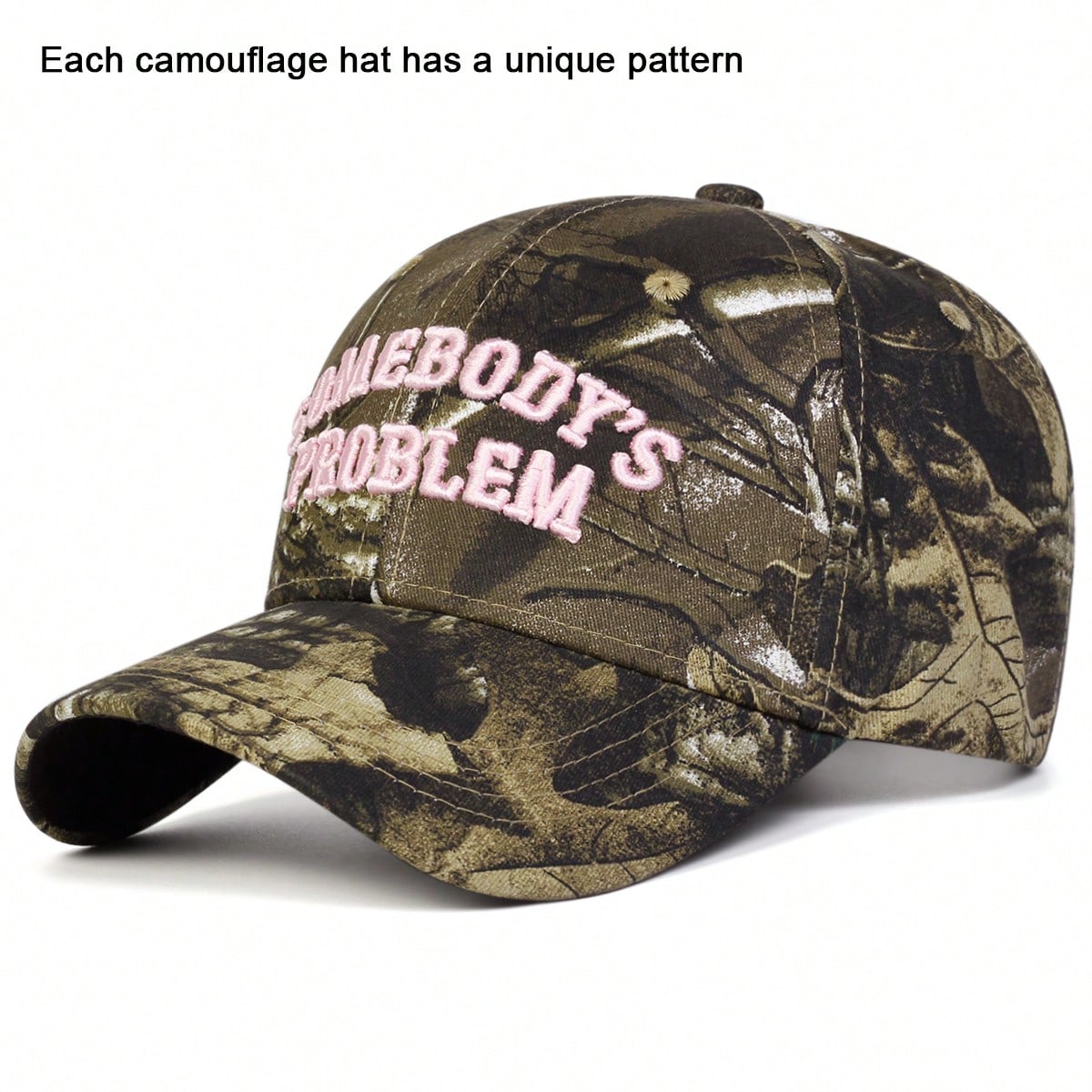 1pc Women's SOMEBODY'S PROBLEM Trucker Hat, Personalized Letter Embroidery Baseball Cap, Street Fashion 5-Panel Hat, Outdoor Sun Protection Casual Cap For Spring/Autumn Travel, Beach Vacation
