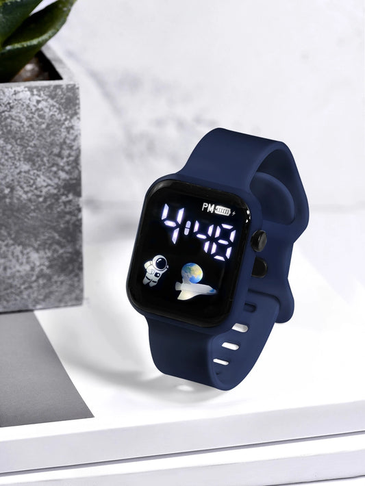 1pc Youth/Student Astronaut & Airplane Design TPU Material LED Electronic Sports Watch, Suitable For Daily Life And Back To School