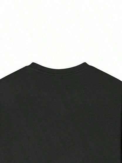 1pcsSummer Collection,Women's Casual Short Sleeve T-Shirt White "Overstimulated" Simple Text Print Casual Oversized Summer T-Shirt Summer Tops