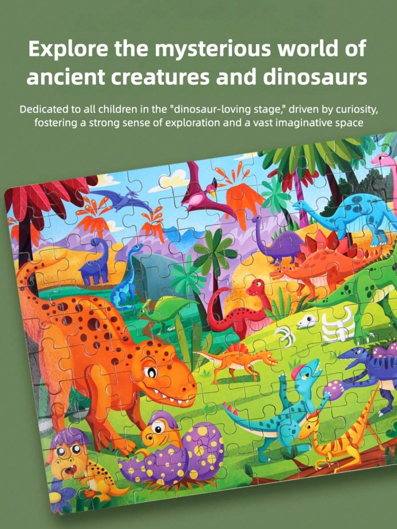 1Set 100Pcs Wooden Jigsaw Puzzles Multi Color Animal Dinosaur Ocean Space Theme Toys For Kids 3-7, Montessori Toddler Puzzle Games Preschool Learning Educational Kids Toys Puzzle For Kids Parent-Child