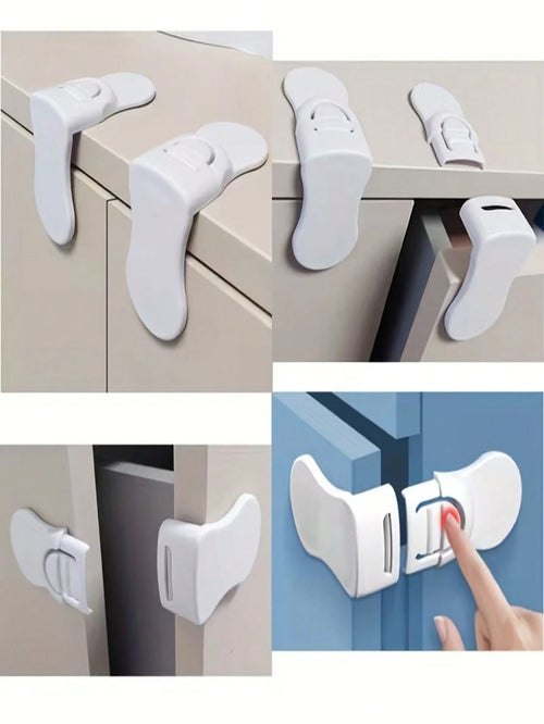 2/4/8pcs Safety Lock Set, Perfect For Securing Cabinets, Drawers And Refrigerators- Easy Installation Without Drilling, Made Of Durable ABS Material, Suitable For Refrigerators, Drawers, Cabinets