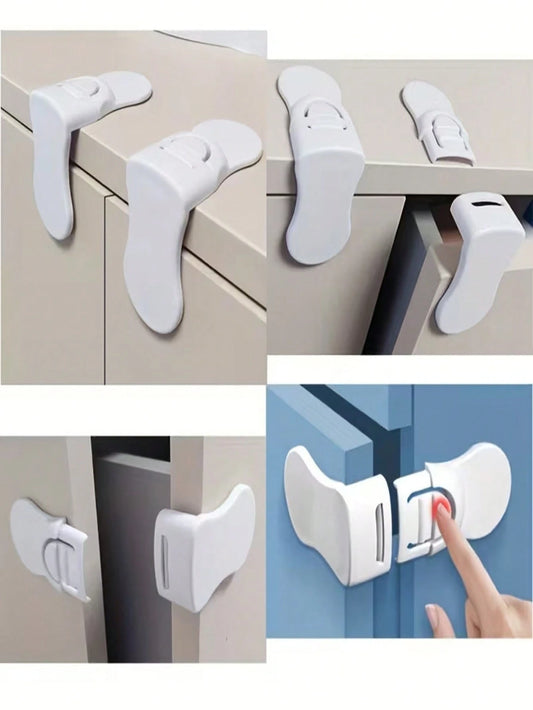 2/4/8pcs Safety Lock Set, Perfect For Securing Cabinets, Drawers And Refrigerators- Easy Installation Without Drilling, Made Of Durable ABS Material, Suitable For Refrigerators, Drawers, Cabinets