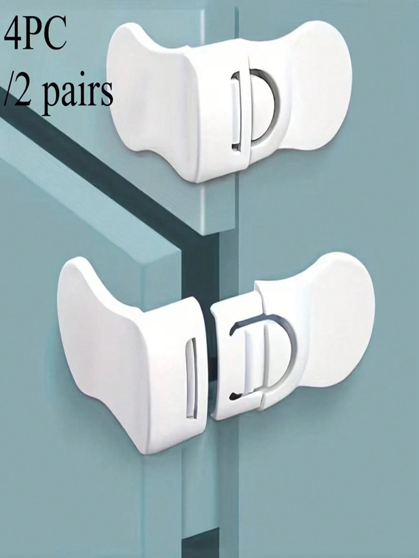2/4/8pcs Safety Lock Set, Perfect For Securing Cabinets, Drawers And Refrigerators- Easy Installation Without Drilling, Made Of Durable ABS Material, Suitable For Refrigerators, Drawers, Cabinets