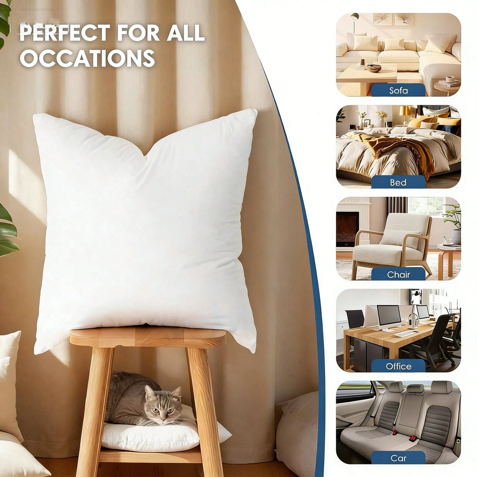2/4-Piece Set White Luxury Pillow Cores, Filled With Lightweight Traditional Polyester Fiber As An Alternative To Down Pillows, Lighter And More Comfortable. Suitable For Household And Commercial Hote