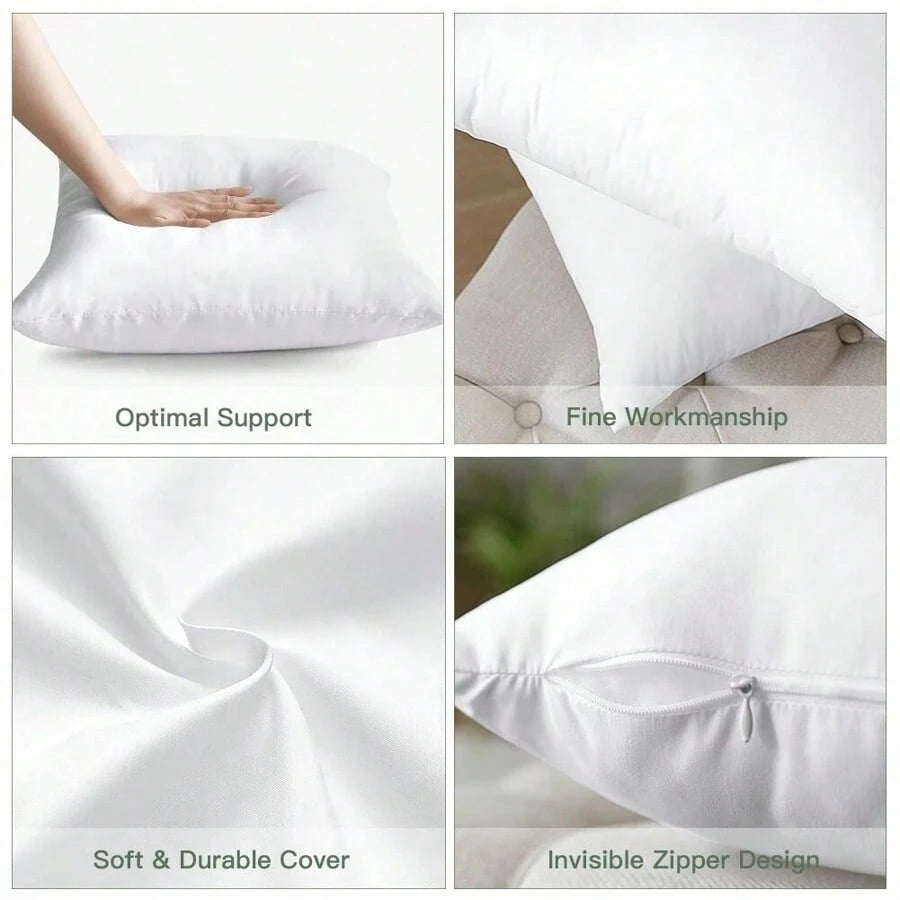 2/4-Piece Set White Luxury Pillow Cores, Filled With Lightweight Traditional Polyester Fiber As An Alternative To Down Pillows, Lighter And More Comfortable. Suitable For Household And Commercial Hote