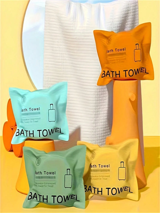 2/5/10pcs Compression Bath Towel- Fast Drying Portable Disposable Travel Bath Towel, Independent Packaging,Travel Must Haves,Cooling Towels,Camping Essentials Suitable For Fitness, Spa, Hotel, Campin