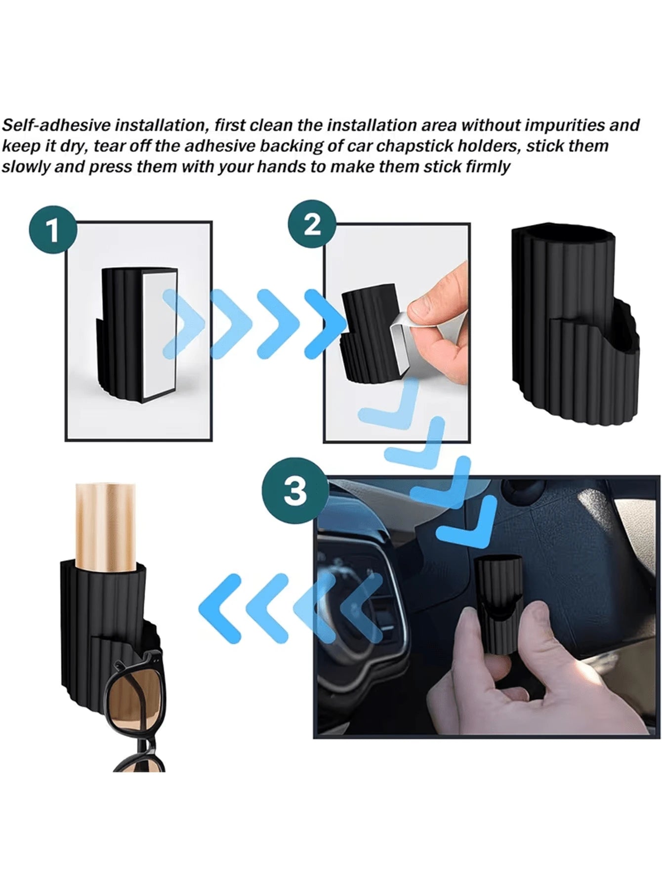 2-In-1 Car Lip Balm Holder- Fashionable Silicone Glasses And Lip Balm Storage Rack, Vertical Cup Holder Tray, Portable Car Decor Accessory