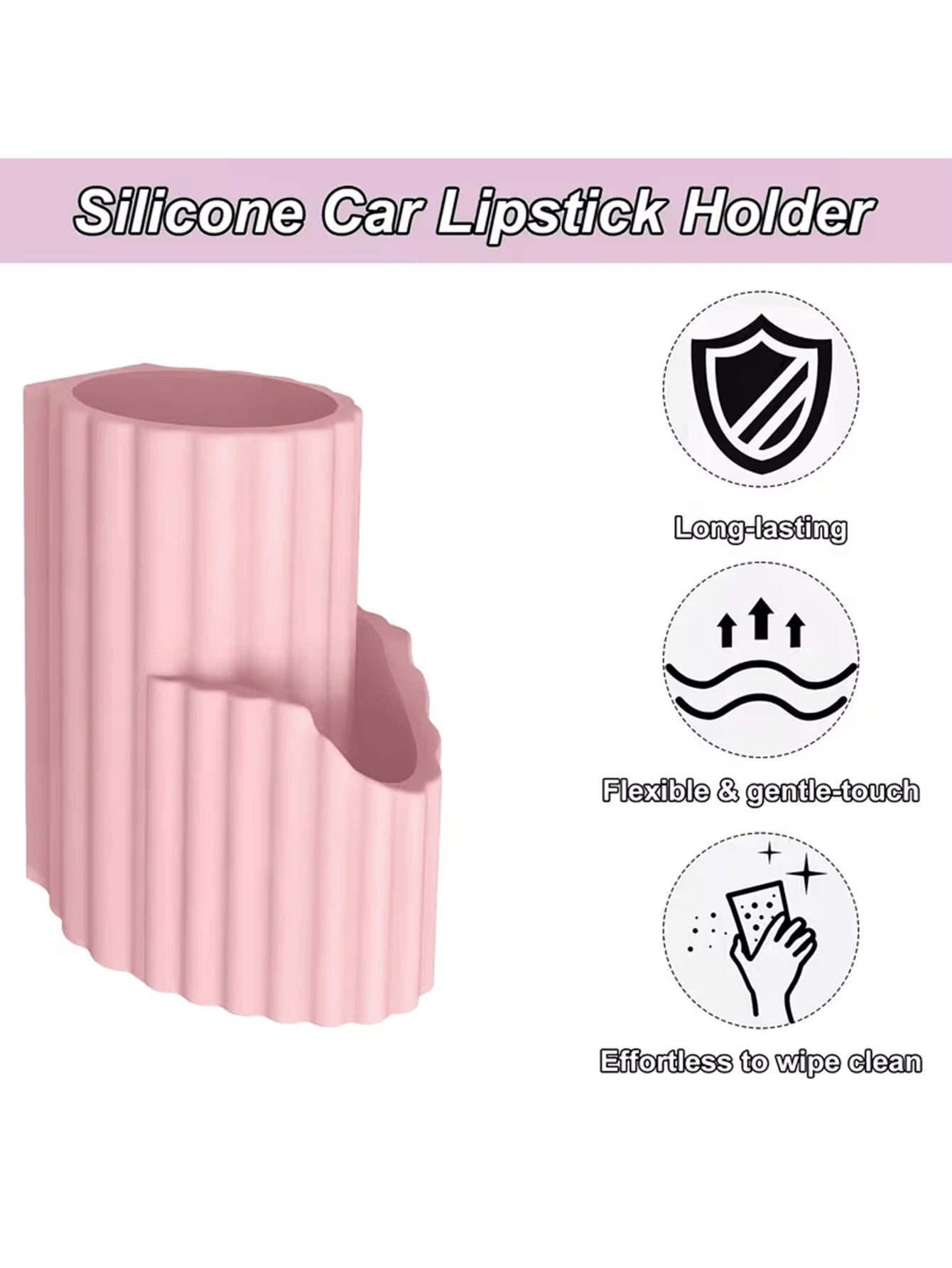 2-In-1 Car Lip Balm Holder- Fashionable Silicone Glasses And Lip Balm Storage Rack, Vertical Cup Holder Tray, Portable Car Decor Accessory