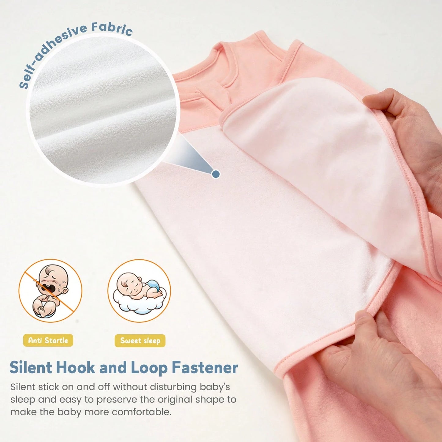 2 Pack Baby Sleep Sack 3-Way Adjustable Silent Wrap 0.5 Tog Wearable Sleep Bag