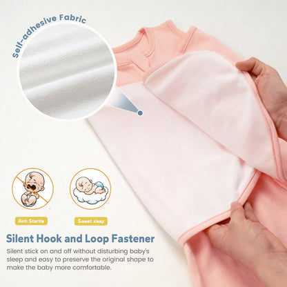 2 Pack Baby Sleep Sack 3-Way Adjustable Silent Wrap 0.5 Tog Wearable Sleep Bag
